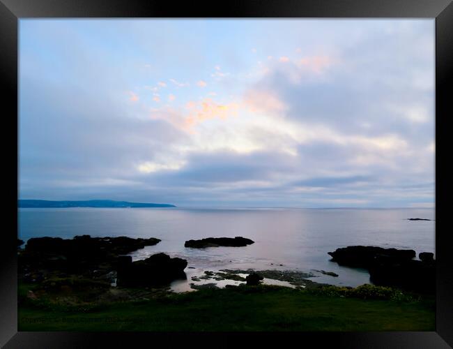 Gwithian Towans Beach Sunset Framed Print by Beryl Curran