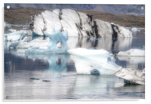 Jokulsarlon Glacier Lagoon Icebergs Acrylic by kathy white
