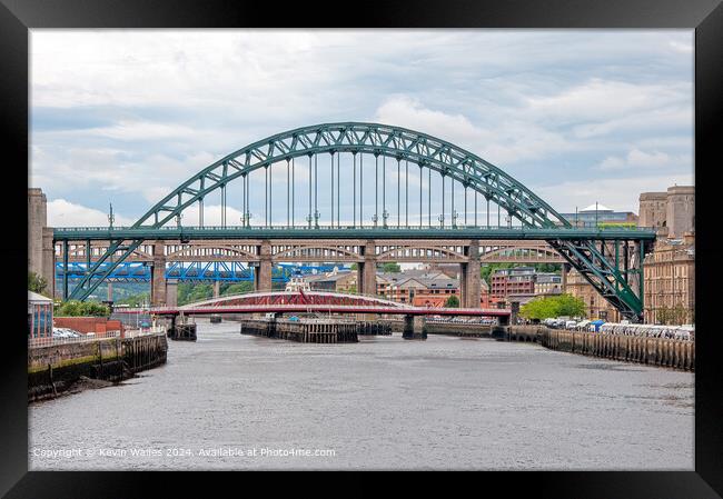 Quayside Newcastle Cityscape Framed Print by Kevin Wailes