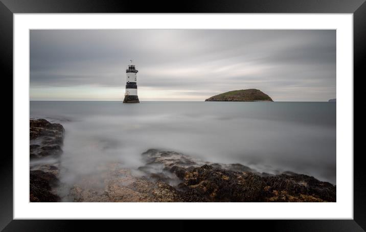 Penmon Lighthouse Seascape Framed Mounted Print by Alan Tunnicliffe