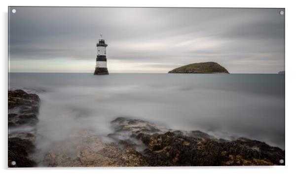 Penmon Lighthouse Seascape Acrylic by Alan Tunnicliffe