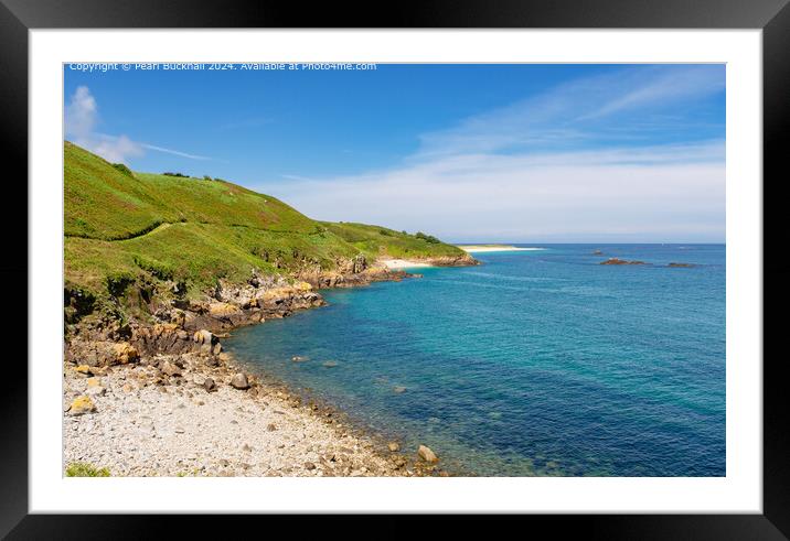 Herm Coastline and Coastal Path, Guernsey Framed Mounted Print by Pearl Bucknall