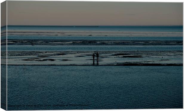 Performance art at East Beach, Shoeburyness. Canvas Print by Peter Bolton