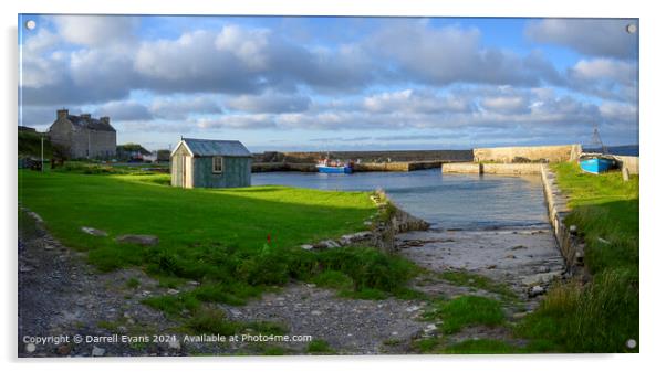 Fresgoe Harbour Acrylic by Darrell Evans