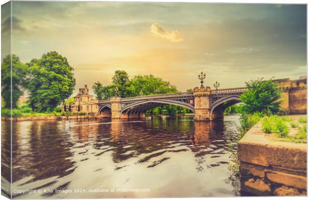 York and Skeldergate Bridge Sunset Canvas Print by RJW Images