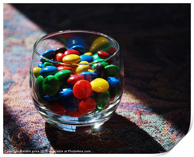 glass of candy Print by kirstin price