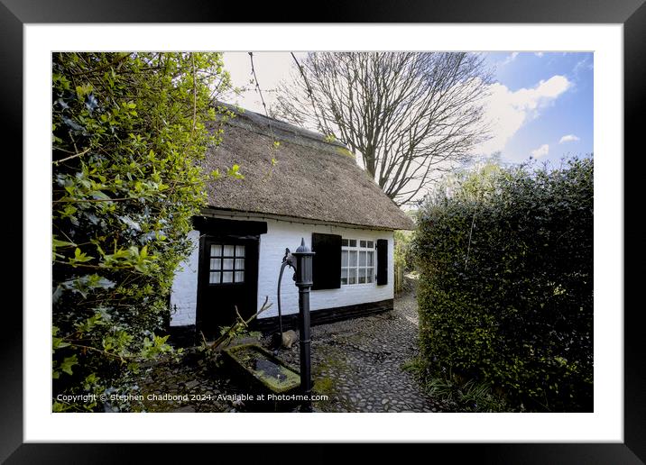 Styal Thatched Cottage Architecture Framed Mounted Print by Stephen Chadbond