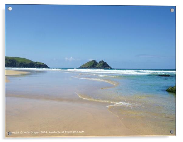 Holywell Bay Acrylic by kelly Draper