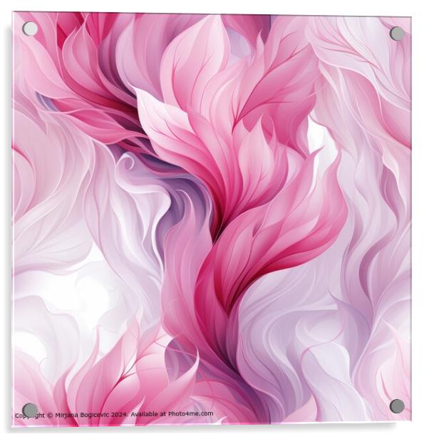 Pink, Purple, Abstract Art Acrylic by Mirjana Bogicevic