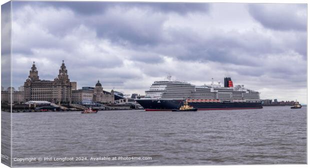 Queen Anne Cruise Liner Liverpool Canvas Print by Phil Longfoot