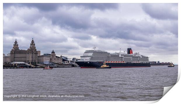 Queen Anne Cruise Liner Liverpool Print by Phil Longfoot