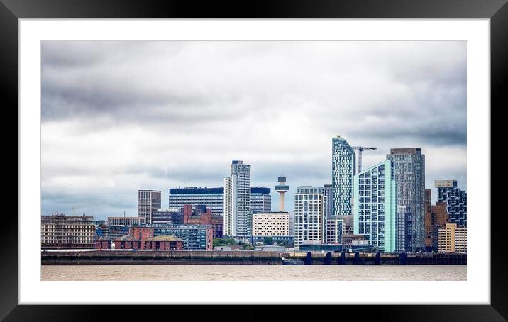 Modern Liverpool Architecture Skyline Framed Mounted Print by Victor Burnside