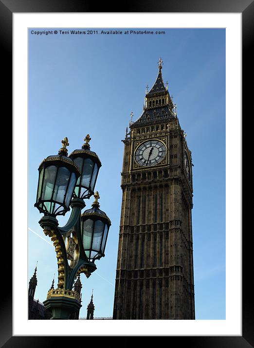 The clock tower of Big Ben, London Framed Mounted Print by Terri Waters