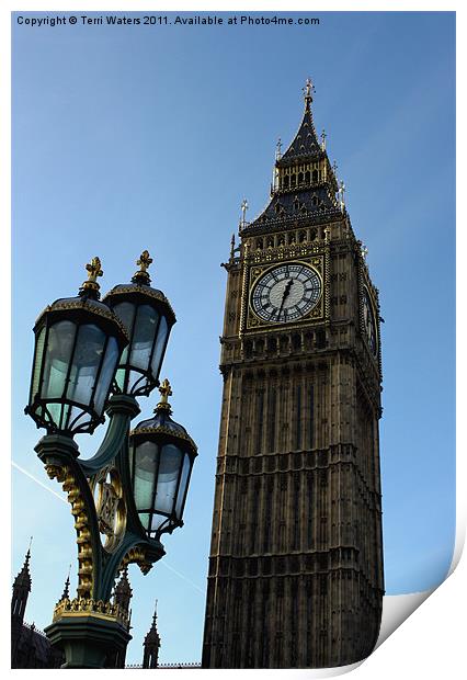 The clock tower of Big Ben, London Print by Terri Waters