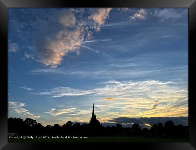 Norfolk Sunrise Sunset Silhouette Framed Print by Sally Lloyd