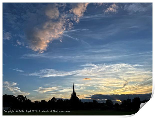 Norfolk Sunrise Sunset Silhouette Print by Sally Lloyd