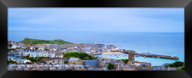 St Ives Cornwall Panorama  Framed Print by Beryl Curran