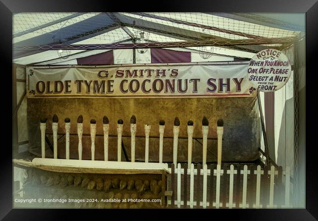 Olde time coconut shy Framed Print by Ironbridge Images