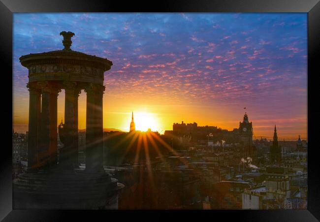 Edinburgh Sunset Framed Print by Alison Chambers