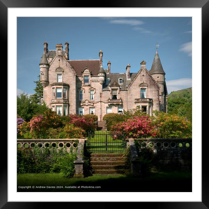 Victorian Scottish Castle Set in a Colourful Garde Framed Mounted Print by Andrew Davies