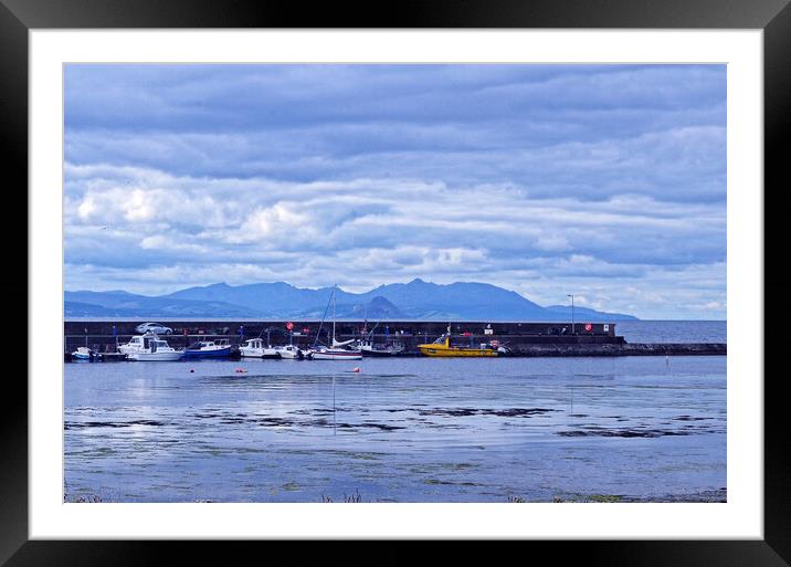 Maidens Harbour Arran Mountains Framed Mounted Print by Allan Durward Photography