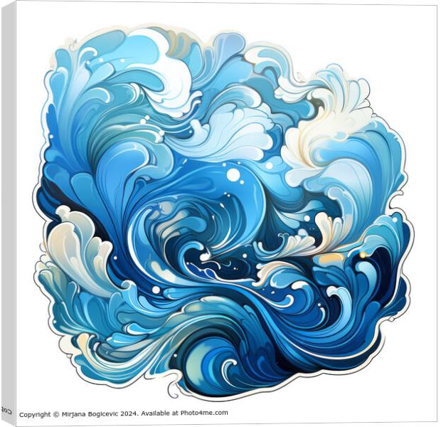 Blue Ocean Wave Abstract Art Canvas Print by Mirjana Bogicevic