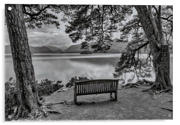 Friars Crag Derwent Water Landscape Acrylic by Derek Beattie