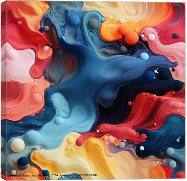 Vibrant Fluid Color Abstract Canvas Print by Mirjana Bogicevic