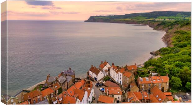 Robin Hood's Bay from Above Canvas Print by Tim Hill