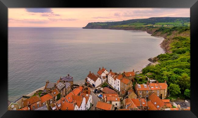 Robin Hood's Bay from Above Framed Print by Tim Hill