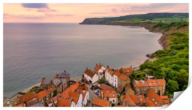 Robin Hood's Bay from Above Print by Tim Hill