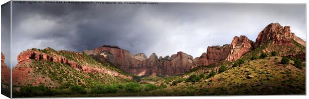 Towers of the Virgin , Zion National Park Canvas Print by Andrew Davies