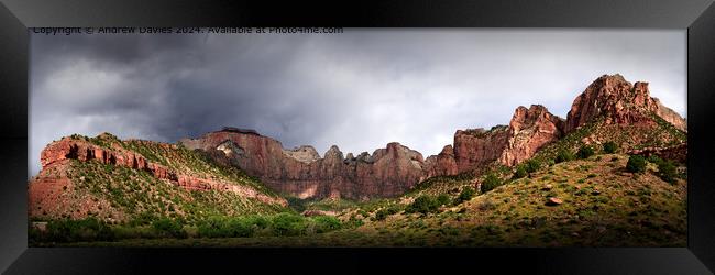 Towers of the Virgin , Zion National Park Framed Print by Andrew Davies