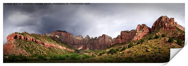Towers of the Virgin , Zion National Park Print by Andrew Davies