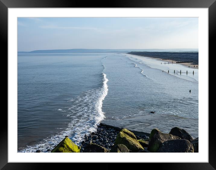 Waves lapping the shoreline Framed Mounted Print by Tony Twyman