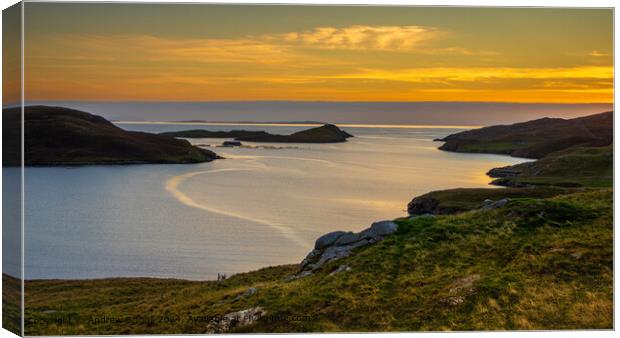 Shetland Sunset Coastline Canvas Print by Andrew Briggs