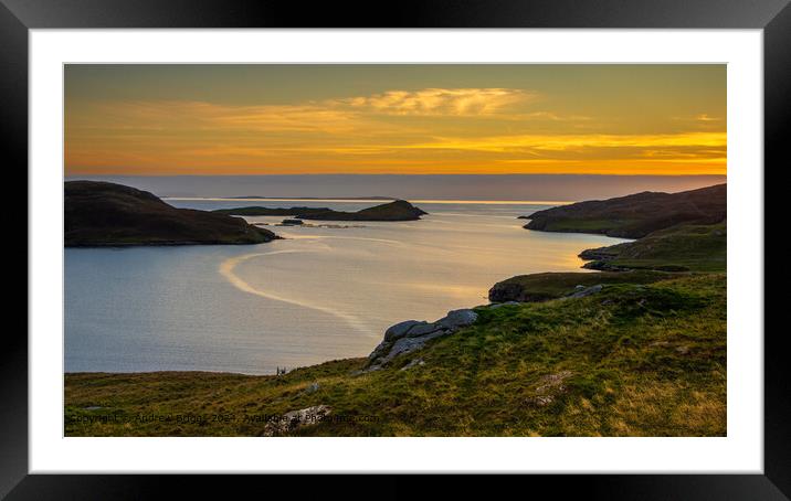 Shetland Sunset Coastline Framed Mounted Print by Andrew Briggs