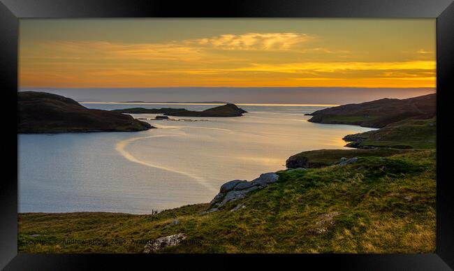 Shetland Sunset Coastline Framed Print by Andrew Briggs