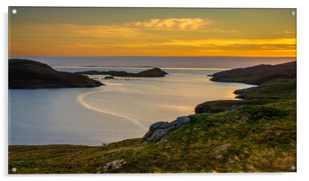 Shetland Sunset Coastline Acrylic by Andrew Briggs