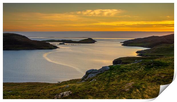 Shetland Sunset Coastline Print by Andrew Briggs