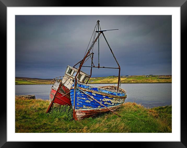 Rustic Fishing Boats on Unst Shetland Framed Mounted Print by Andrew Briggs