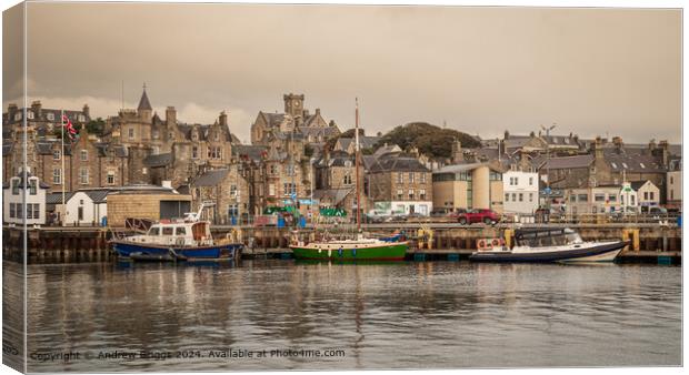 Lerwick Harbour Cityscape Canvas Print by Andrew Briggs