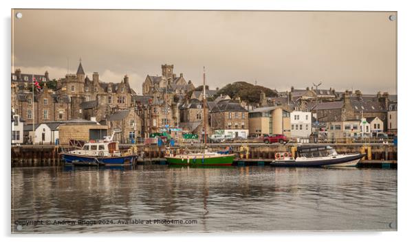 Lerwick Harbour Cityscape Acrylic by Andrew Briggs