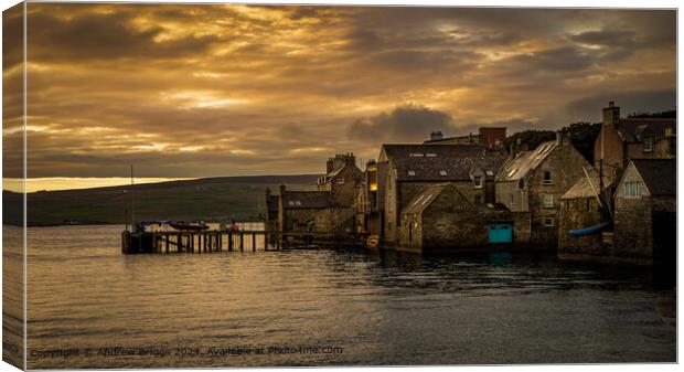 Lerwick Sunrise Reflection Canvas Print by Andrew Briggs