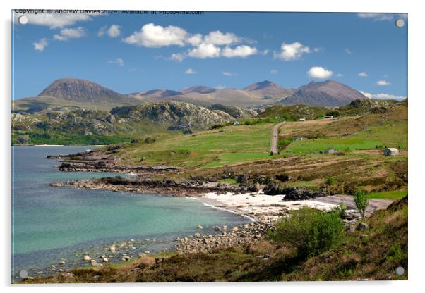 Wester Ross beaches and mountains Acrylic by Andrew Davies