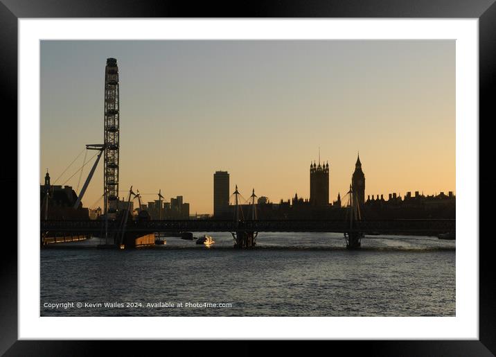 Thames Sunset Westminster Framed Mounted Print by Kevin Wailes