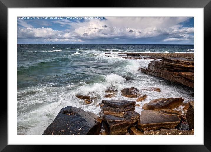 Burghead Seascape Waves Framed Mounted Print by Tom McPherson