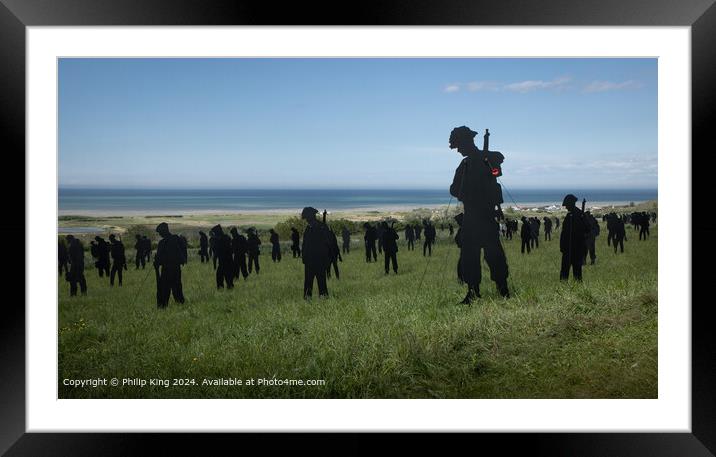 Standing With Giants - British Normandy Memorial, France Framed Mounted Print by Philip King