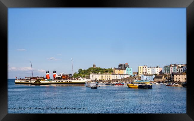 The Waverley Moored at Tenby Harbour Pembrokeshire Framed Print by Colin Allen