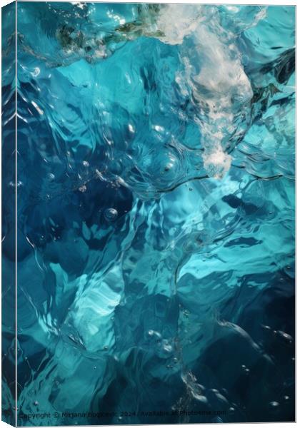 Abstract Blue Sea Waves Canvas Print by Mirjana Bogicevic